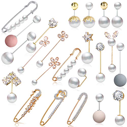 23 Stks Faux Pearl Broches Veiligheid Pins Kit Crystal Sweater Sjaal Clips voor Vrouwen