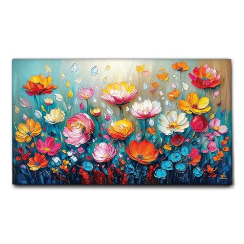 Giallobus - Quadro - 33 - Magia di fiori - Tela Canvas Telaio Standard - 100x60 - Pronto da appendere - Quadri moderni per la casa