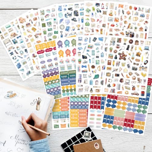 Image of 1150pcs+ Office Planner Stickers Book Working Planner Sticker for Office Workers Adults Multicolor Waterproof Sticker for Laptop Kindle Computer Scrapbook Vision Board