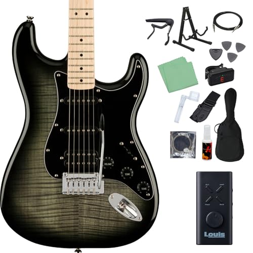 Squier by Fender Affinity Series Stratocaster FMT HSS Black Burst エレキギター初心者14点セット【ヘッドホンアンプ付き】 ストラトキャスター スクワイヤー/スクワイア