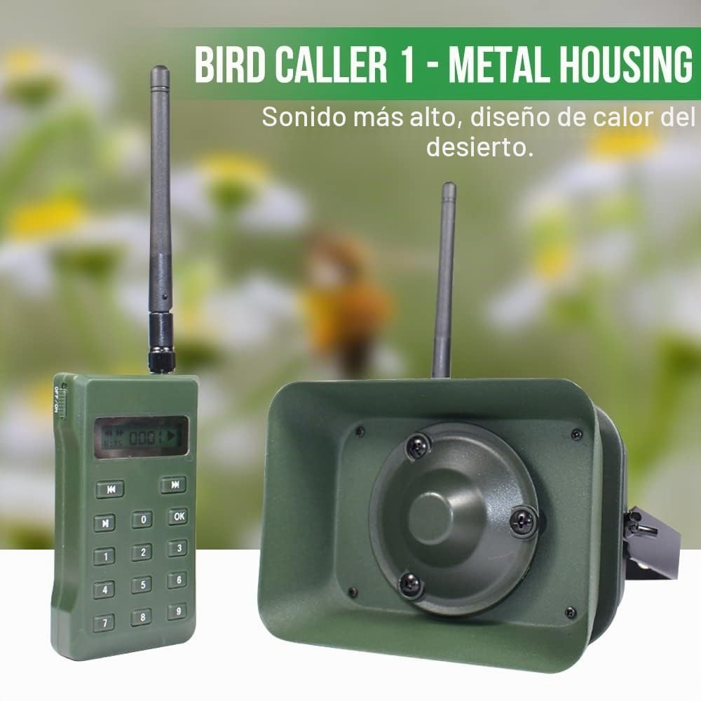 DONGKER Llamada electrónica del depredador, 60W MP3 electrónico del pájaro que llama impermeable con 323 llamadas de aves para los cazadores
