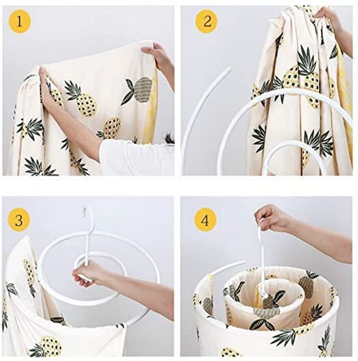 Glitz-Round-Clothes-Drying-Rack-Laundry-Hanger-Spiral-Shape-Cloth-Drying-Stand-for-Bed-Sheet-Blanket-Mattress-and-Towel-Color-WhiteIron-1