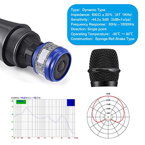 Moukey Dynamisches Mikrofon, Metall Karaoke Handmikrofon MWm-5 mit 4M/13ft XLR-Kabel für Karaoke, PA-Lautsprecher, Amp… - Image 8