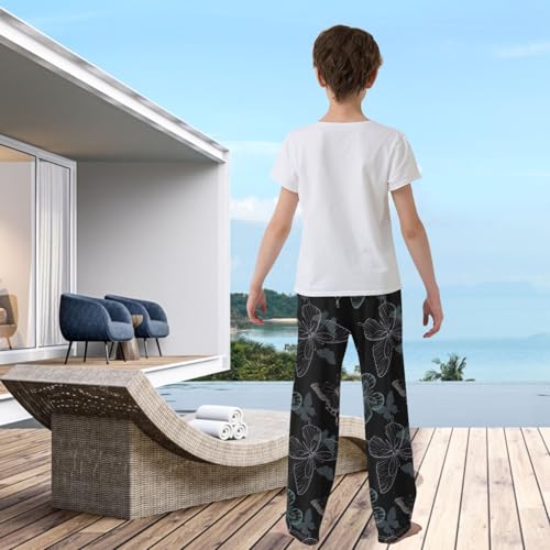 visesunny Boys' Pants Butterfly Style Jogger Pants Elastic Waist Long Bottoms Trousers with Pockets3