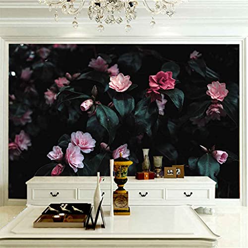 Poster geant mural 3D rose pour agrandir un salon - 4