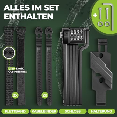 Faltschloss Titanlock für Fahrräder – Zahlenschloss mit individuellem PIN