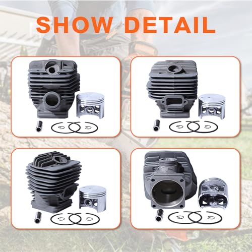 Mtanlo 56 mm große Bohrung Zylinder Kolbendichtungssatz für Stihl MS660 066 MS640 MS650 064 Kettensägen-Ersatzteile, Nikasil-beschichtet