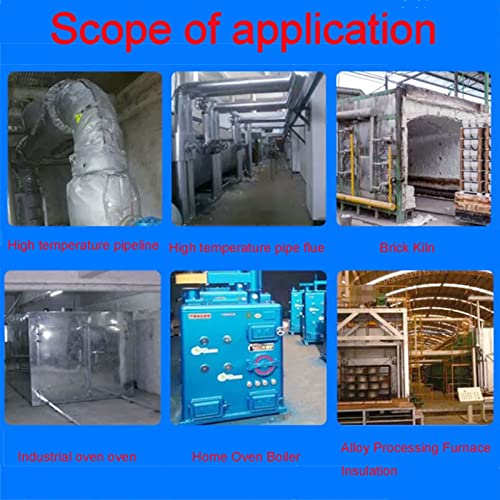 Imprec Ceramic Fiber Blanket, Fireproof Blankethigh High Temperature 2400F, Durable, Lightweight High-Temperature Resistance For Stoves, Kilns (Color : 0.61X3M 50Mm) #TOP1