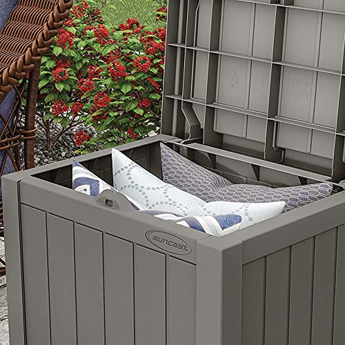 Suncast Outdoor Storage Box - 22 Gallon Stone Gray Resin Outdoor Deck Box with Seat, Weatherproof Patio Storage Bin Container for Keeping Cushions, Tools, & Towels for Pool, Yard, & Garden - image 7
