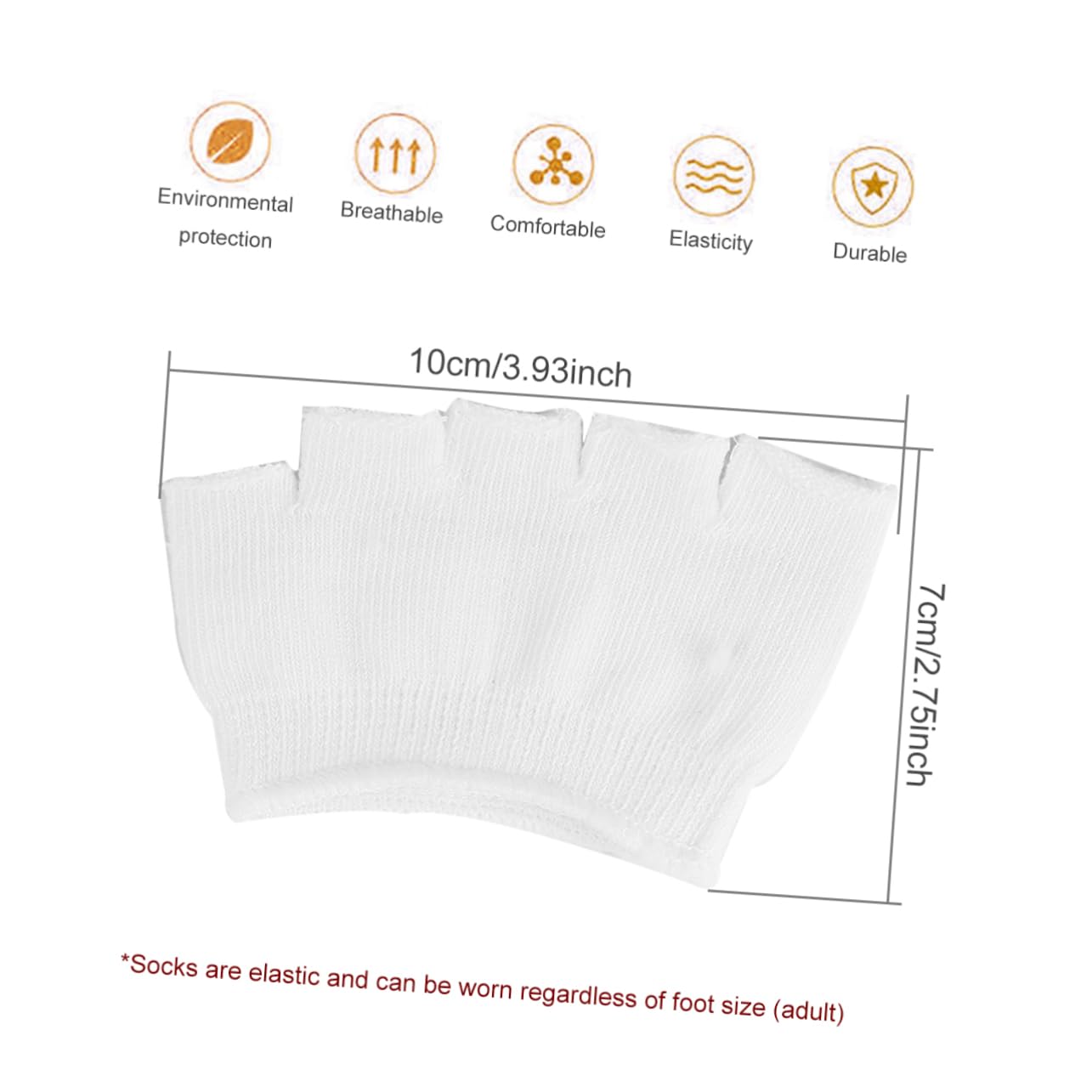 NOLITOY 4 Pair Women's Peep Toe Socks Toe Socks for Comfort Support Elastic No Show Breathable Padding