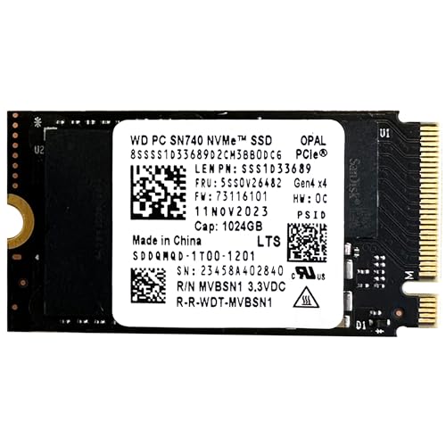 Image of Oemgenuine WDC SN740 1TB M.2 2242 PCI-e 4.0 Gen 4x4NVME SSD Internal Solid State Drive Form Factor M Key Steam Deck - Up to 5150MB /sec Sequential Read.