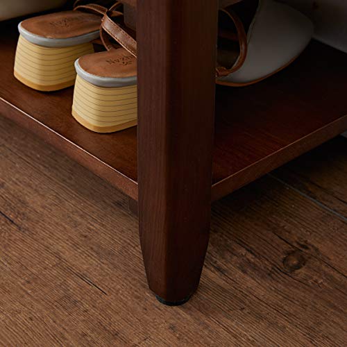 ACRO Storage Bench Wooden Shoe Bench Rustic Solid Wood Entryway Bench (Brown,31.5