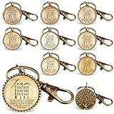Landical Team Thank You Gifts Bulk Employee Appreciation Keychains for Women Men Boss Nurse Vet Tech Best Team Gifts(Classic,Bronze,20 Pcs)