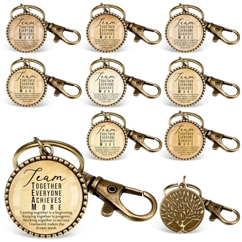 Landical Team Thank You Gifts Bulk Employee Appreciation Keychains for Housekeeping Best Team Gifts(Bronze,20pcs)