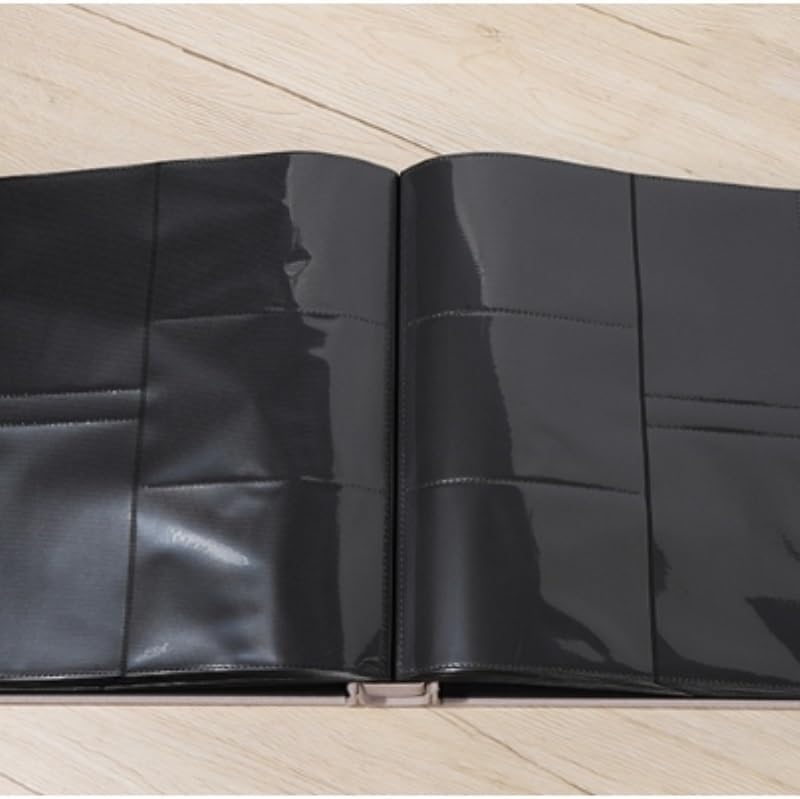 Travel Growth Commemorative Book ﻿ Linen Cover PP Photo Album with Pocket Large Capacity Photo Album Applicable to Photos, Receipts, Star Cards, etc(White-Dinosaur Doodle4)