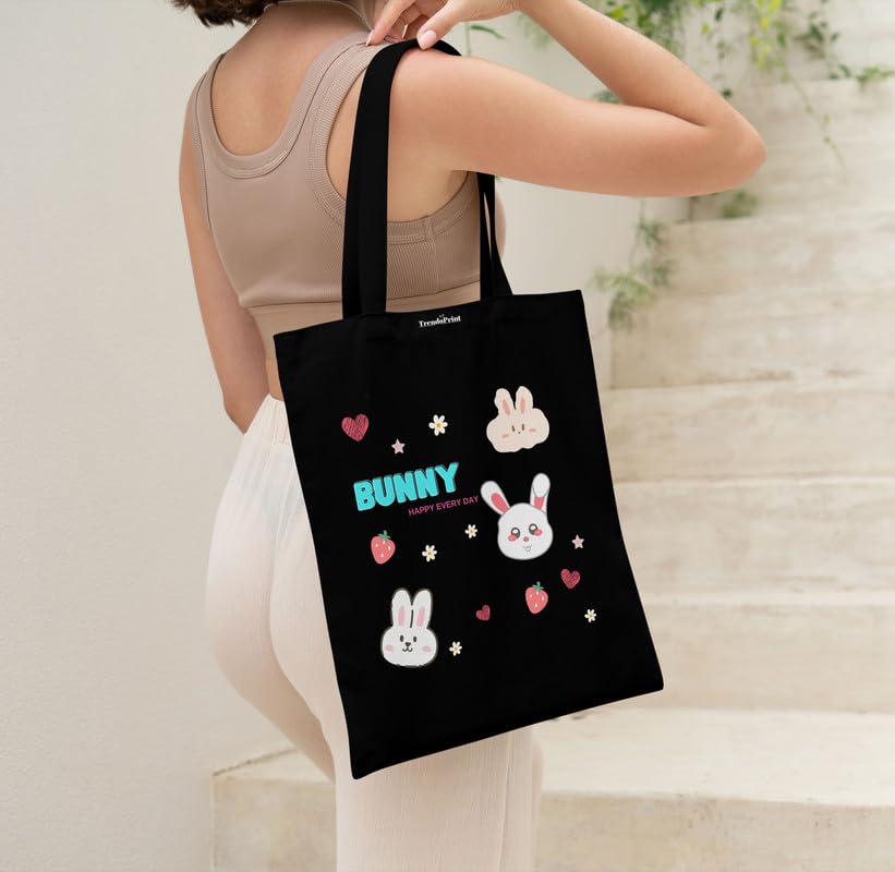 Image of TrendoPrint Reusable Shopping Bag Canvas Tote Bag for Grocery, College, Office & Shoulder Handbag Travel Bag for Men and Women (14x16 inches)