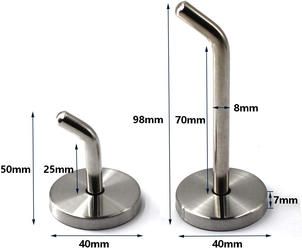 Flomore Stainless Steel Screw in Hooks for Hanging Plants Utensil Hooks for Kitchen Wall Mounted Coat Hook Display Hook (6 PCS Screws Included)