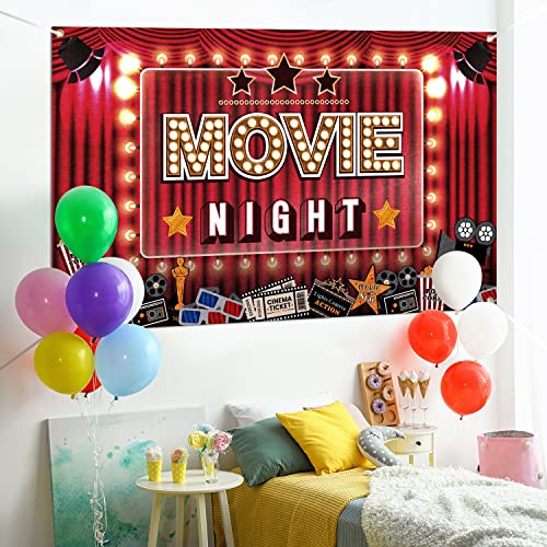 Laskyer Movie Night Hollywood Party Large Banner - Cheers To Film Theme Birthday Home Wall Photoprop Backdrop,Movie Night Party Decorations. #TOP3