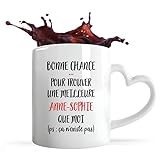 Planetee Tasse anse Coeur Anne-Sophie a n'existe pas | Mug avec anse en forme de Coeur | Ide Cadeau Travail Mtier Dpart Retraite Collgue Anniversaire Nol