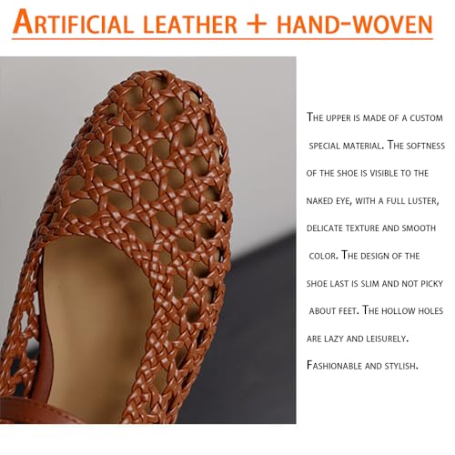Woven Mesh Ballet Flats for Women Faux Mary Jane with Adjustable Strap & Memory Foam Womens Summer Flats Shoes2
