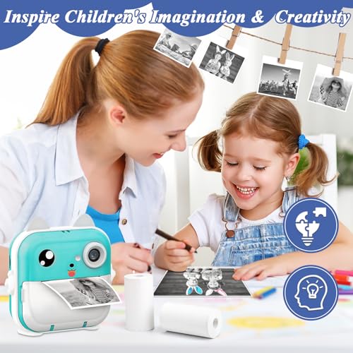 20 Rollen Nachfüllpapier für Kinderkamera, 57mm x30mm Thermopapier Kinderkamera, Thermodrucker Papier Weiß, 6,4m Kamera Kinder Sofortdruck Papier, Einfach auszutauschen