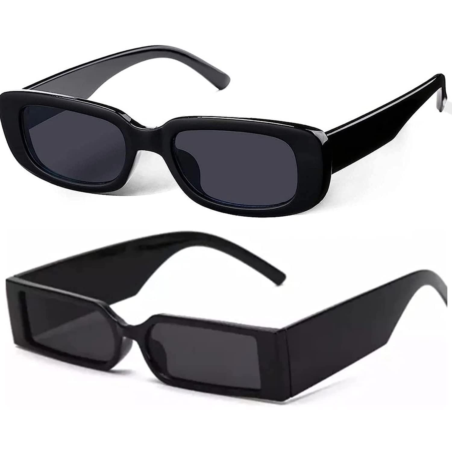 Black Retro Square Combo Sunglasses, Goggles For Men's and Women's UV Protected,Pack of 2-image-43