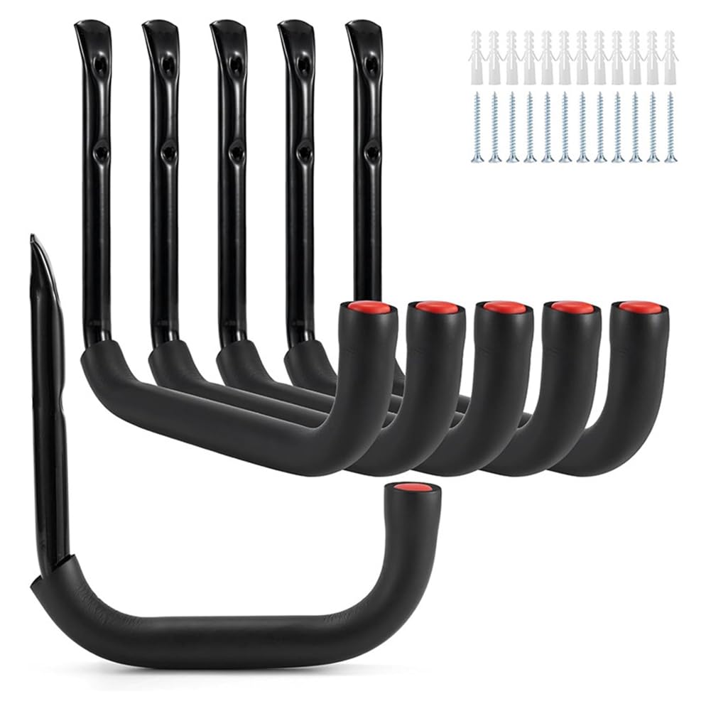 Ijsdnvjndx As Shown Wall Mounted Organizer Hanger Heavy-Duty Garage Hooks Set For Bikes, Ladders, Tools