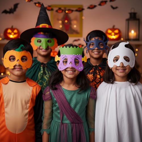 Image of Party Propz Mask For Kids - 20 Pcs | Mask | hacker mask | Horror masks scary | Party accessories adults | costume for kids (Cardstock)