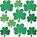 Amscan 197523 St Patrick's Day Mini Glittered Shamrock Assorted Cutouts, Multisizes, Green