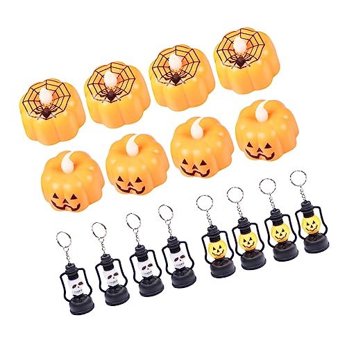 NUOBESTY 16PCS Halloween Candle Light Pendant Ghost Head and Pumpkin Design for Warm Lighting for Living Rooms and Bars Lightweight and Chic