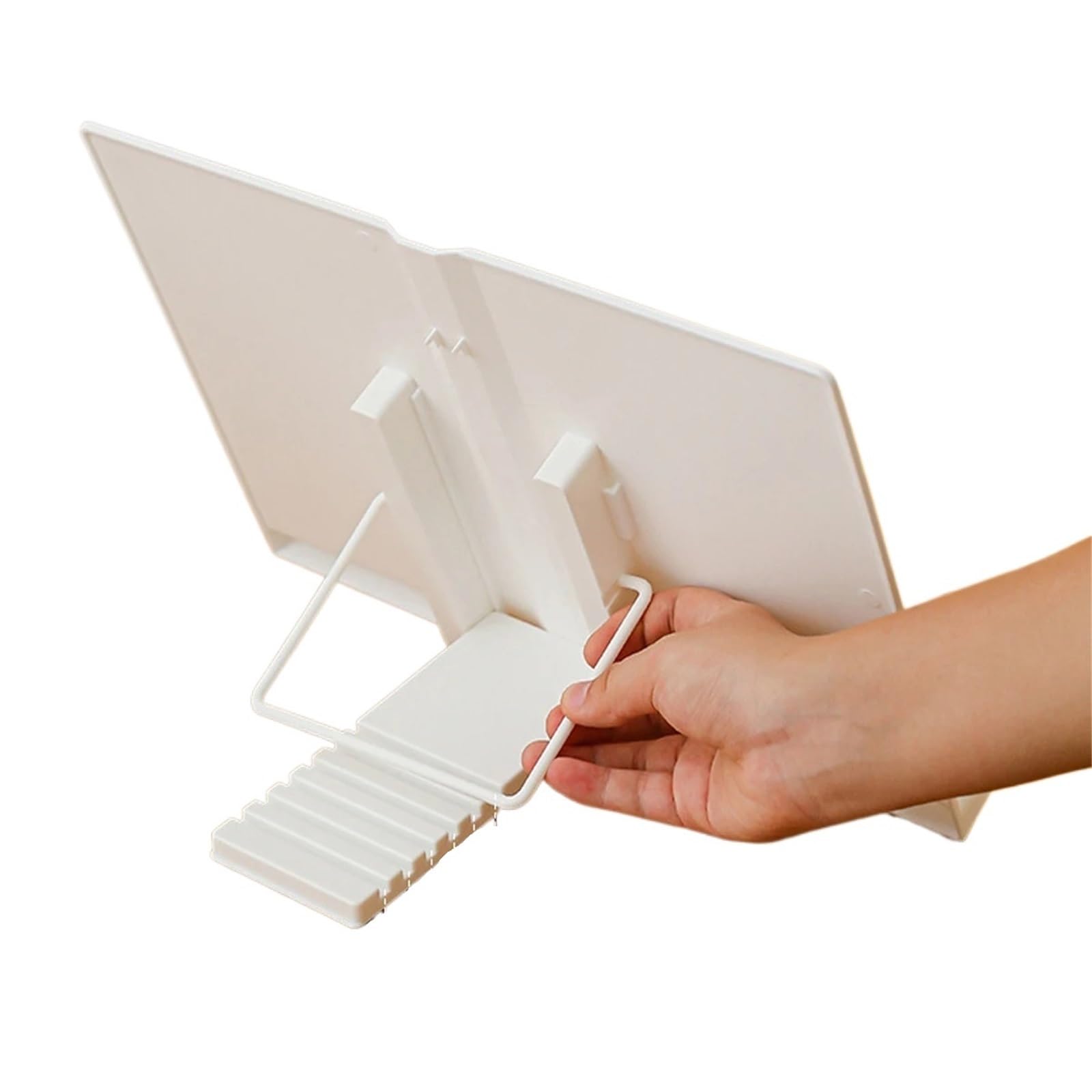Buchständer Weißer, verstellbarer Buchständer, Schreibtisch-Lesehalter mit Seitenklammern for den Bürogebrauch