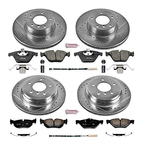 Image of Power Stop K6071 Front and Rear Z23 Carbon Fiber Brake Pads with Drilled & Slotted Brake Rotors Kit