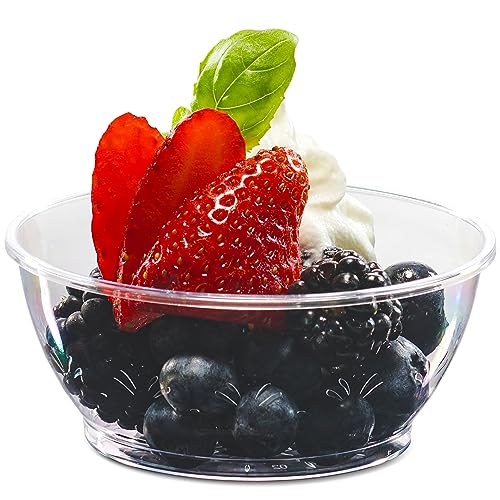 Joyserve JOY-5433 Clear Mini Plastic Bowls - (Bulk 100 Pack) 6 Oz Disposable Premium Hard Plastic Dessert Bowls thumb #2