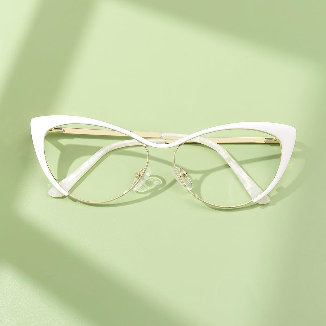 VOOGLAM Blue Light Glasses for Women Anti Eyestrain Dry Eyes UV Computer Phone TV Eyewear Fashion Annabelle Cateye