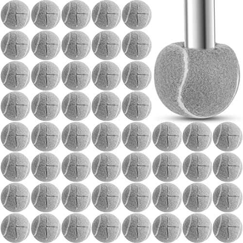 Macarrie 100 Pcs Precut Tennis Balls Bulk for Furniture Legs Tennis Ball Chair Foot Covers for Floor Protection Ball Desk Leg Coverings(Gray)