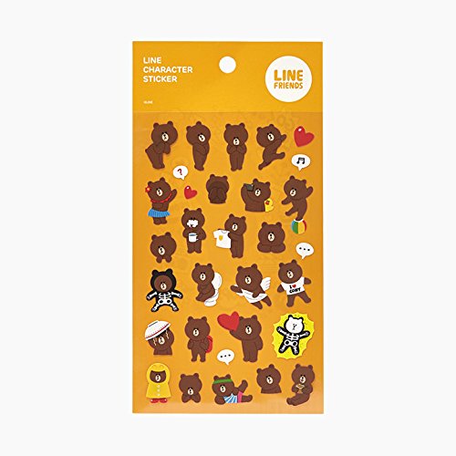 Amazon | LINE FRIENDS ステッカー ブラウン | スタンプ | おもちゃ