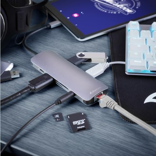 Adaptateur USB 3.0 Type C Combo Sharkoon avec RJ-45 Ethernet et boîtier compact - 3