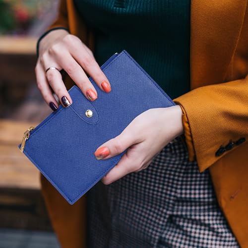 Image of Travelambo RFID Wallet Women Large Size Bifold Multi Card Wallet Case with Zipper Pocke Credit Card Holder for Women