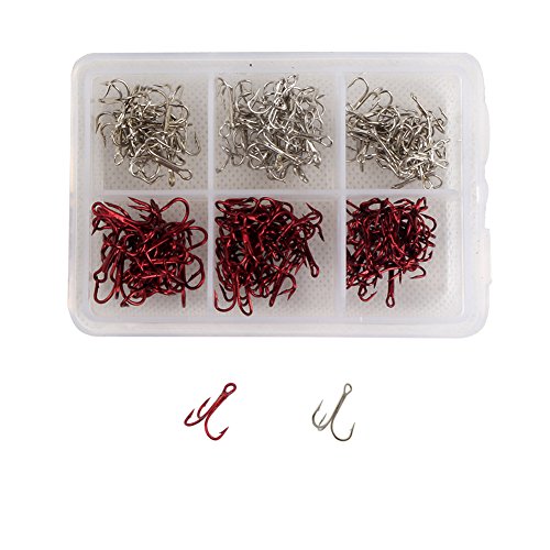 LSERVER lot 150pcs Hameçon Triple Crochets pêche en Acier au Carbone 8 10 12 14 Cover
