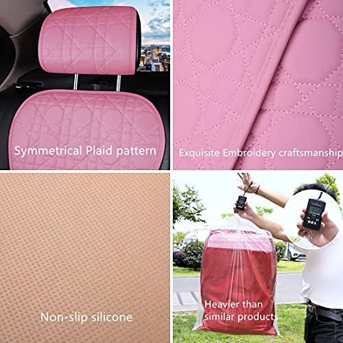 Red Rain Fashion Universal Seat Covers Soft Pink Leather Seat Cover for Cars Auto Seat Cushion Covers 11pcs for Car Auto Truck SUV (J-Pink)