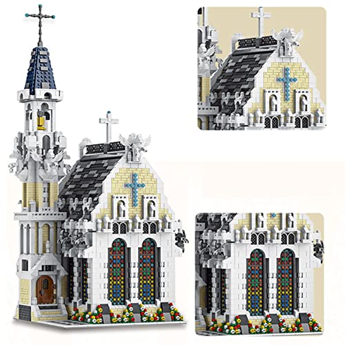 Bausteine Haus Bausatz Gotische Kirche Architektur Modell, 4752 Teile Europäische Straßenansicht Modulares Haus Bausatz… – Bild 5