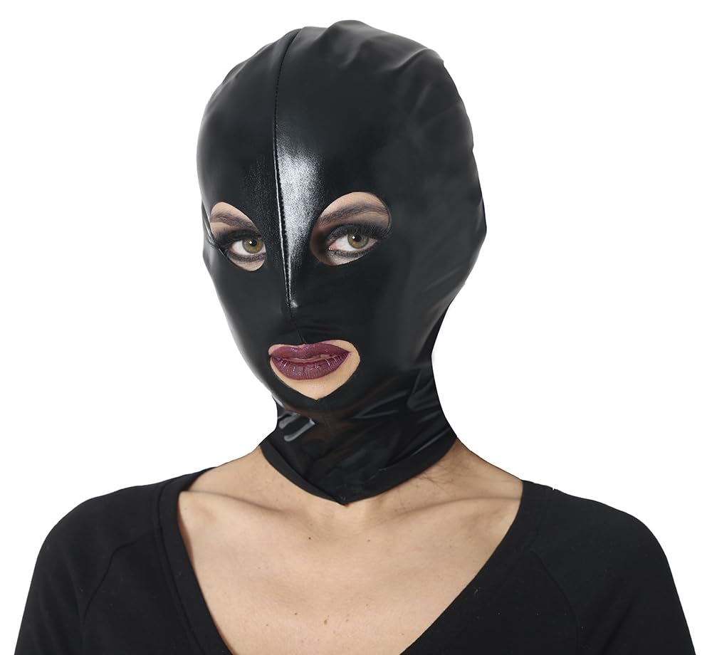 FIESTAS GUIRCA | Cappuccio Sadomaso per Adulti - Accessorio di Costume Unisex per Feste e Celebrazioni - Ideale per Halloween, Carnevale e Balli in Maschera - Nero