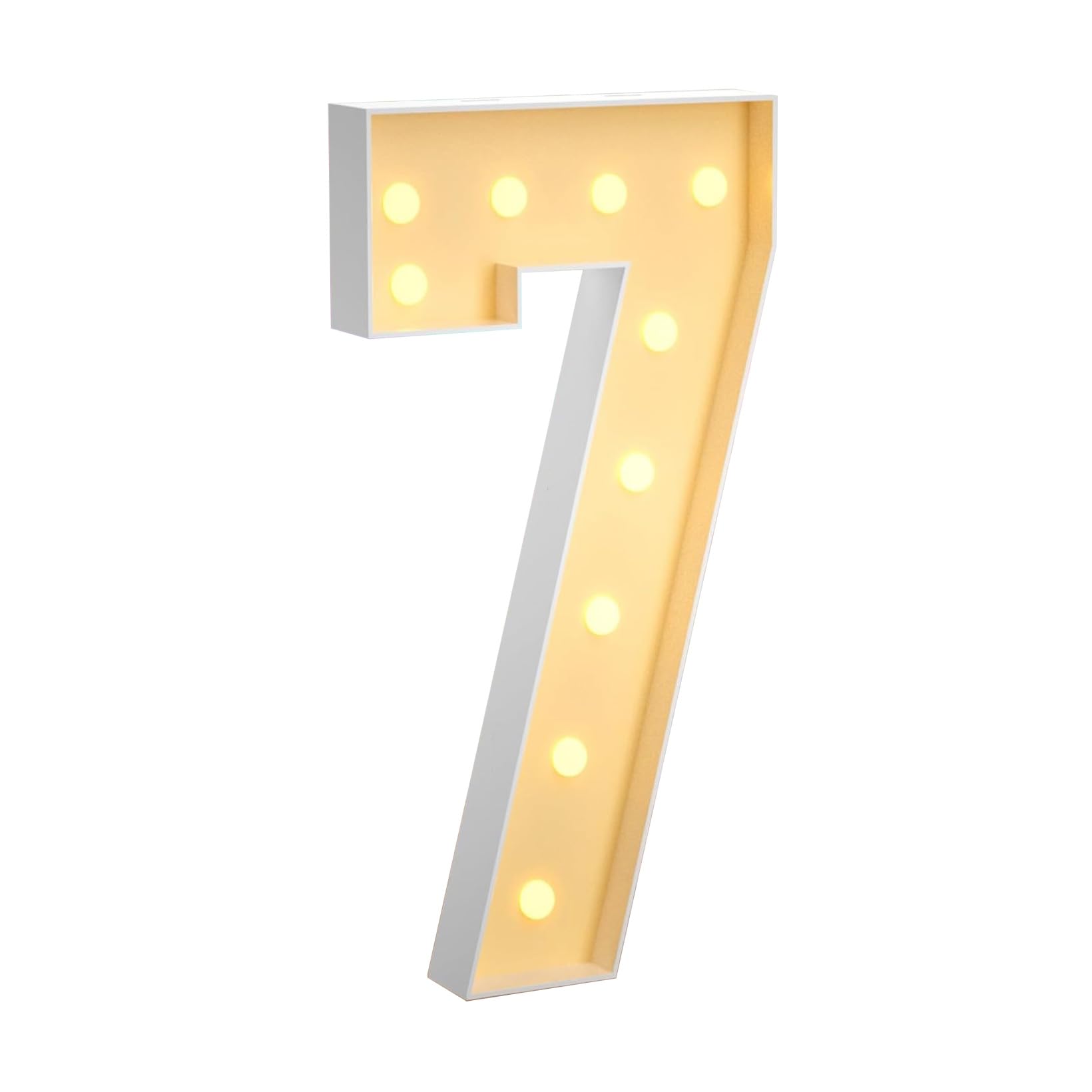 100CM/3.3FT Marquee Light Up Number 7, Large LED Numbers Lights Marquee Decoration Mosaic Warm White Light Up Sign for Home Party Birthday Wedding Birthday Xmas