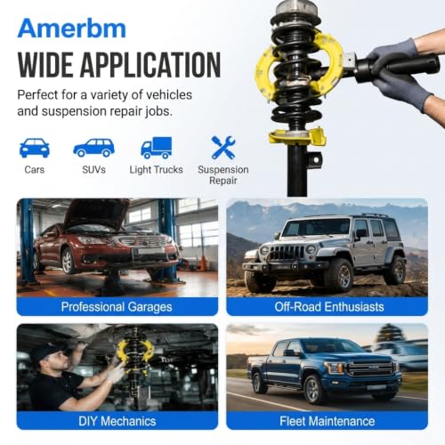 Image of Coil Spring Compressor Tool Heavy Duty Strut Spring Compressor Set, 9921lbs MacPherson Strut Compressor Tool Automotive with 3 Pairs Interchanging Yokes, Universal Car Spring Compressor