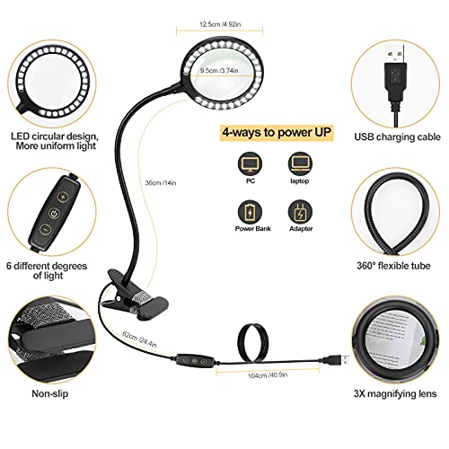 Raweao WTSJ016 Led Magnifying Lamp With Clamp thumb #1