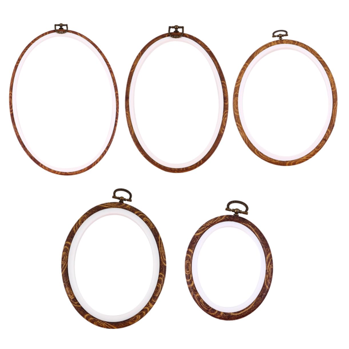 STOBAZA 5 Stück Stickrahmen Oval 8x10 12x15 15x19 18x25 22x29cm Aus Abs Kunststoff Kreuzstich Stickerei Rahmen Selbstgemacht Handarbeit Geschenk Für Erwachsene Und Kinder Wanddeko