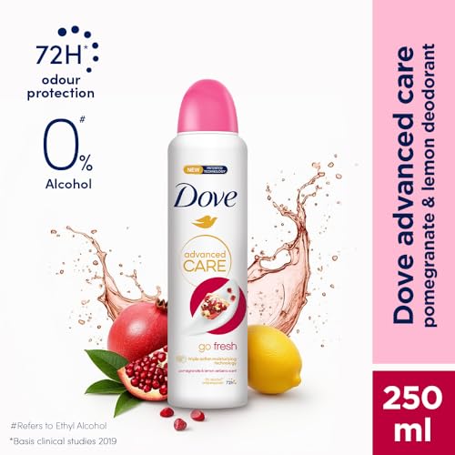 Image of Dove Advanced Care Pomegranate Deodorant for Women | 72H Odour Protection | 0% Alcohol | Triple Moisturising Technology | 250 ML