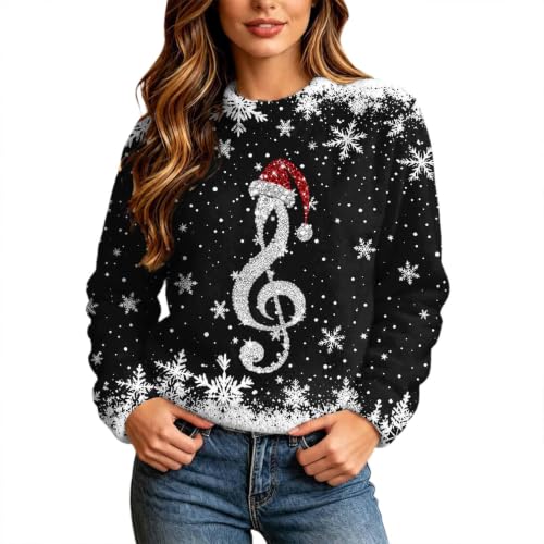 Ugly Christmas Sweaters for Women Crew Neck Pullover Xmas Holiday Tops - image 1