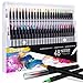 UBRU Watercolor Brush Pens, Set of 48 Watercolor Painting markers and 2 Water Brush Pens, Flexible Nylon Brush Tips, Non-Toxic Ink, Suit for Adult and Kids Coloring Books, Drawing, Calligraphy
