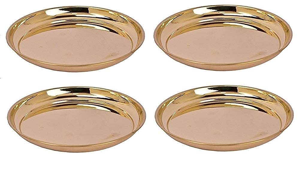 Skywalk Handmade Brass Puja Thali/Pure Brass Pooja Plate (Size-6 Inch) (6X6, 2)